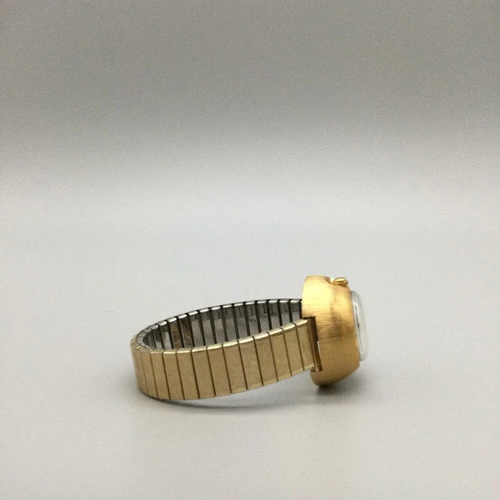 Vintage Timex Electric Womens Watch 30mm Champagne Dial NOT RUNNING FOR PARTS